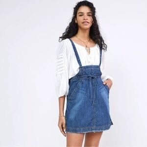 Anthropologie Pilcro Denim Jean Overall Skirt Skirtall Women's Size Large